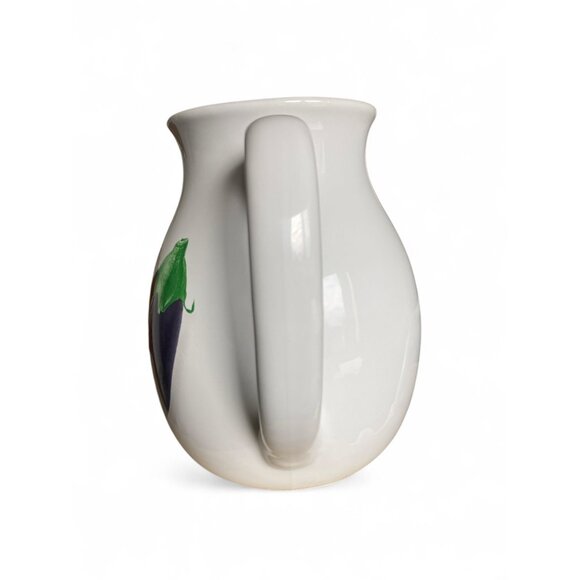 Fapor Ceramic Pitcher With Eggplant Design Made in Portugal Vase 8.5 Inches Tall - Picture 3 of 8